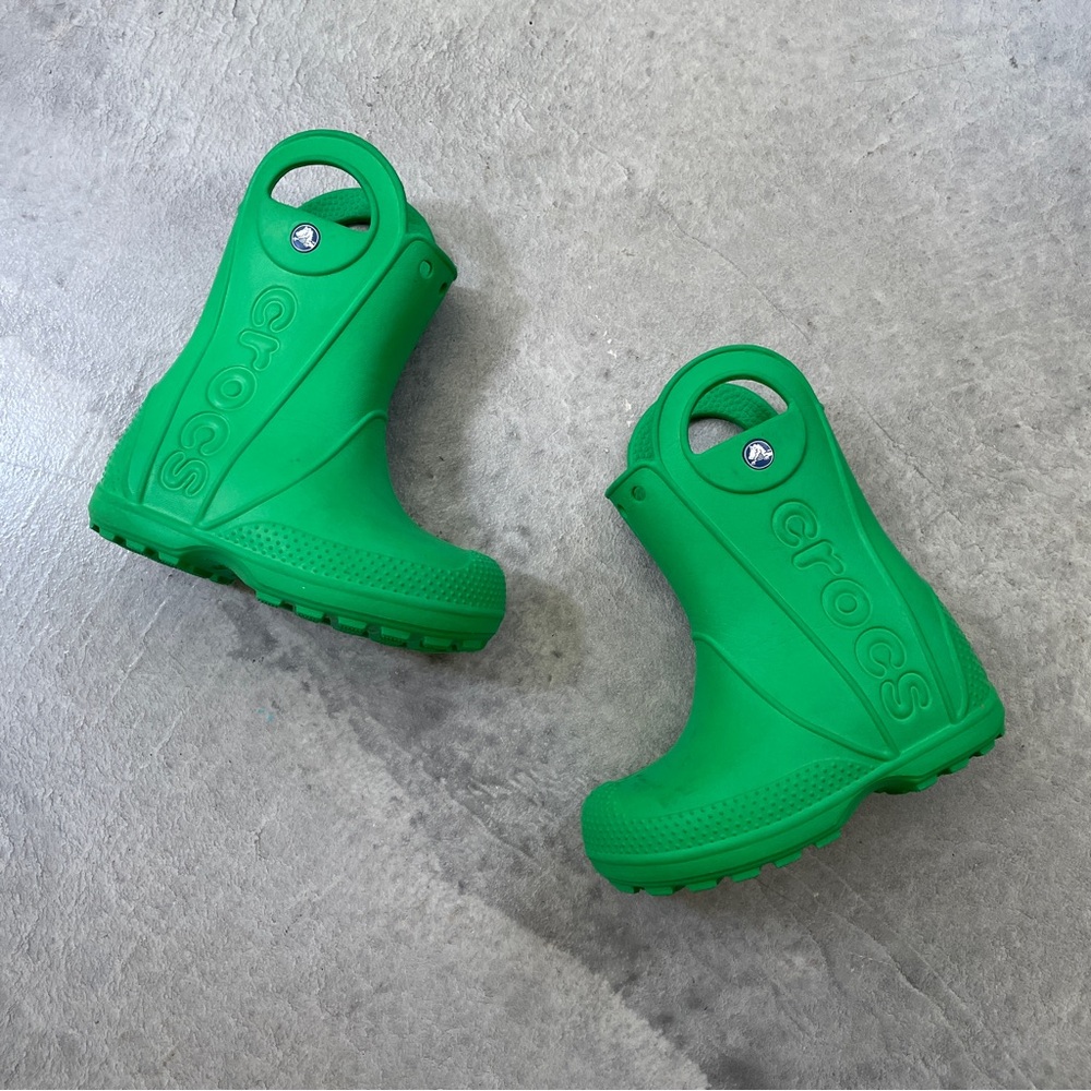 CROCS Green Rain & Snow Boots Durable Waterproof Footwear